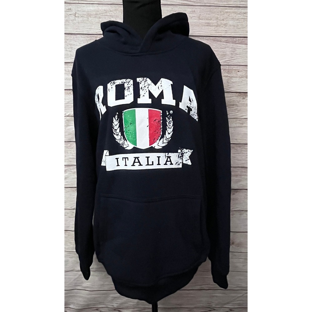 Roma Italia Graphic Hoodie Pullover Sweatshirt Italy Souvenir Navy